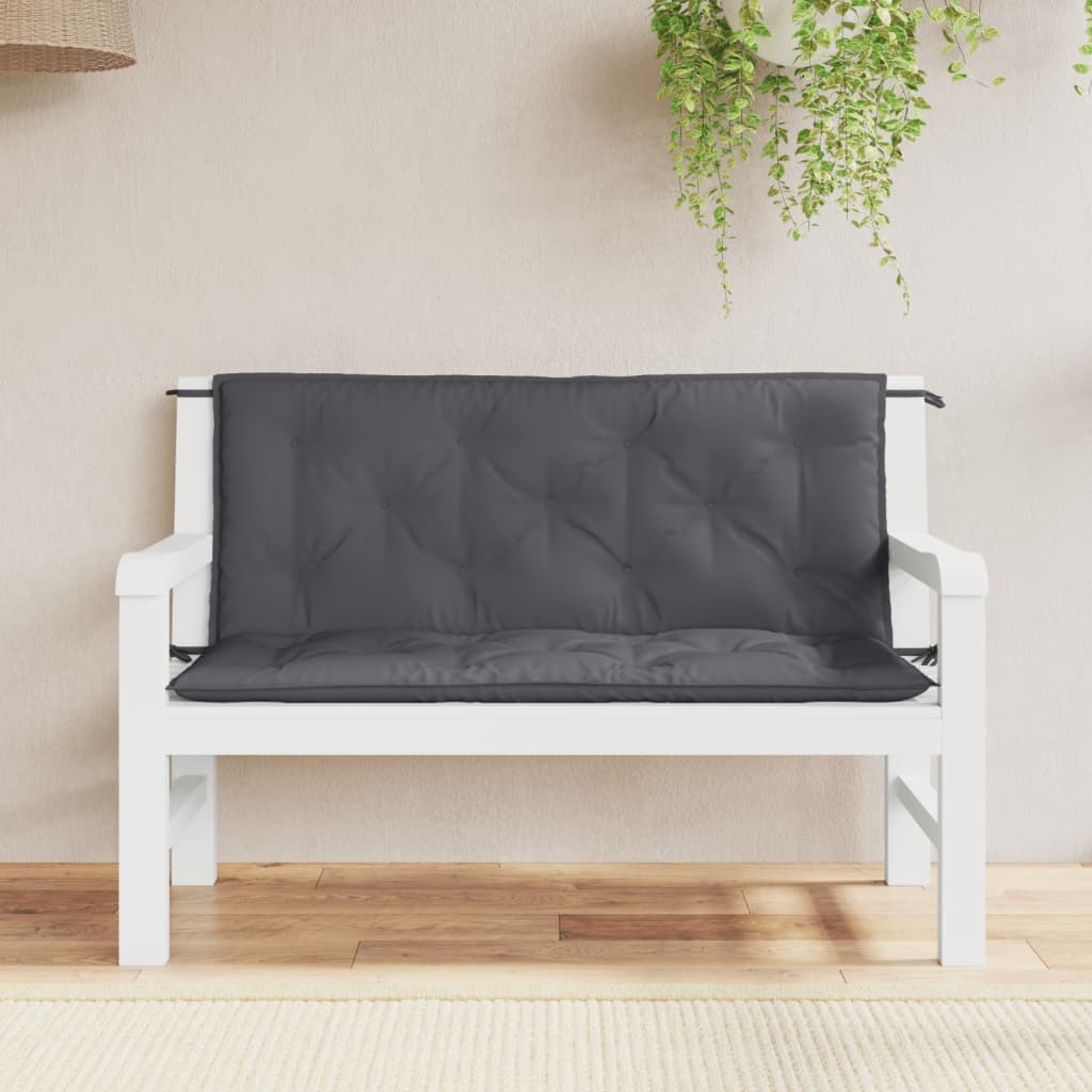 Garden Bench Cushion Set of 2 Anthracite