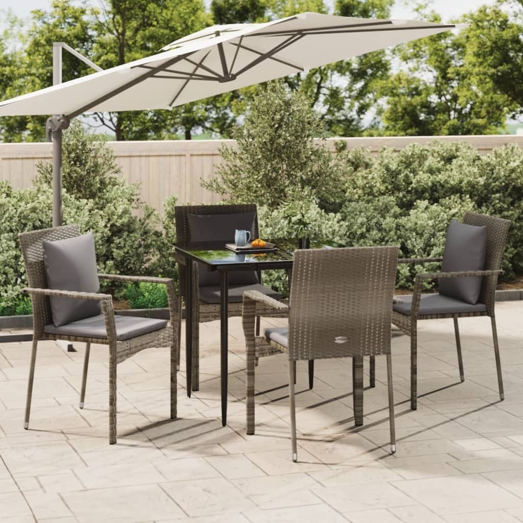 Garden Dining Set Black and grey