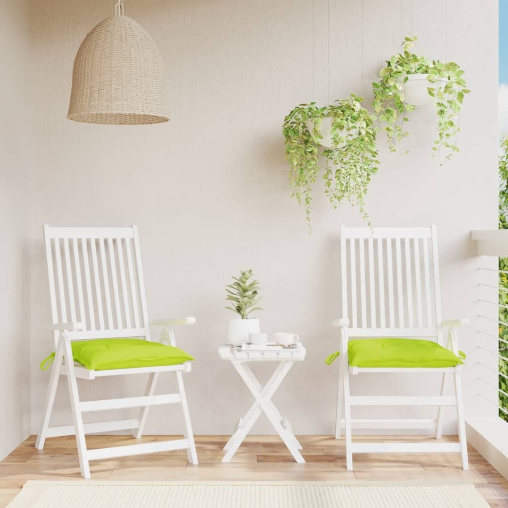 Chair Cushion Set of 2 Bright Green Oxford fabric (100% polyester)
