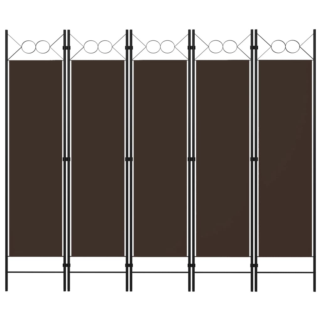 5-Panel Room Divider Brown 78.7"x70.9"