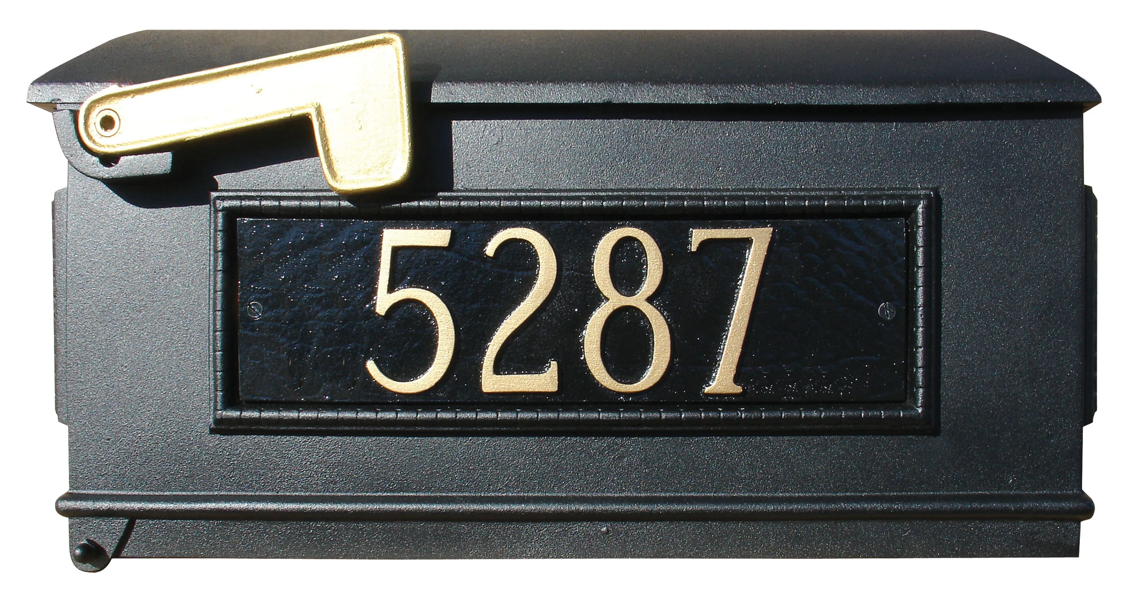 Lewiston Mailbox Only With 3 Cast Aluminum Personalized Address Plates  