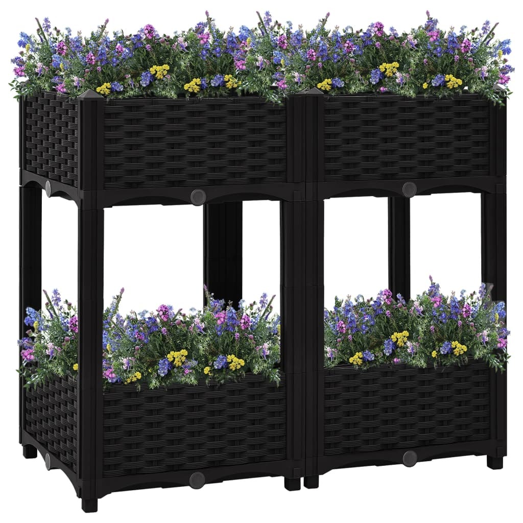 Raised Bed Black Polypropylene Medium Raised Bed Rectangular