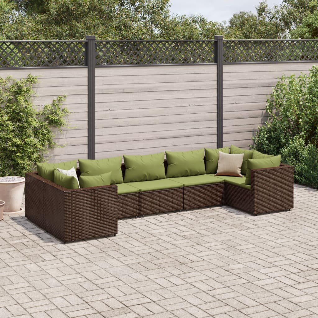 Patio Lounge Set Brown, Green