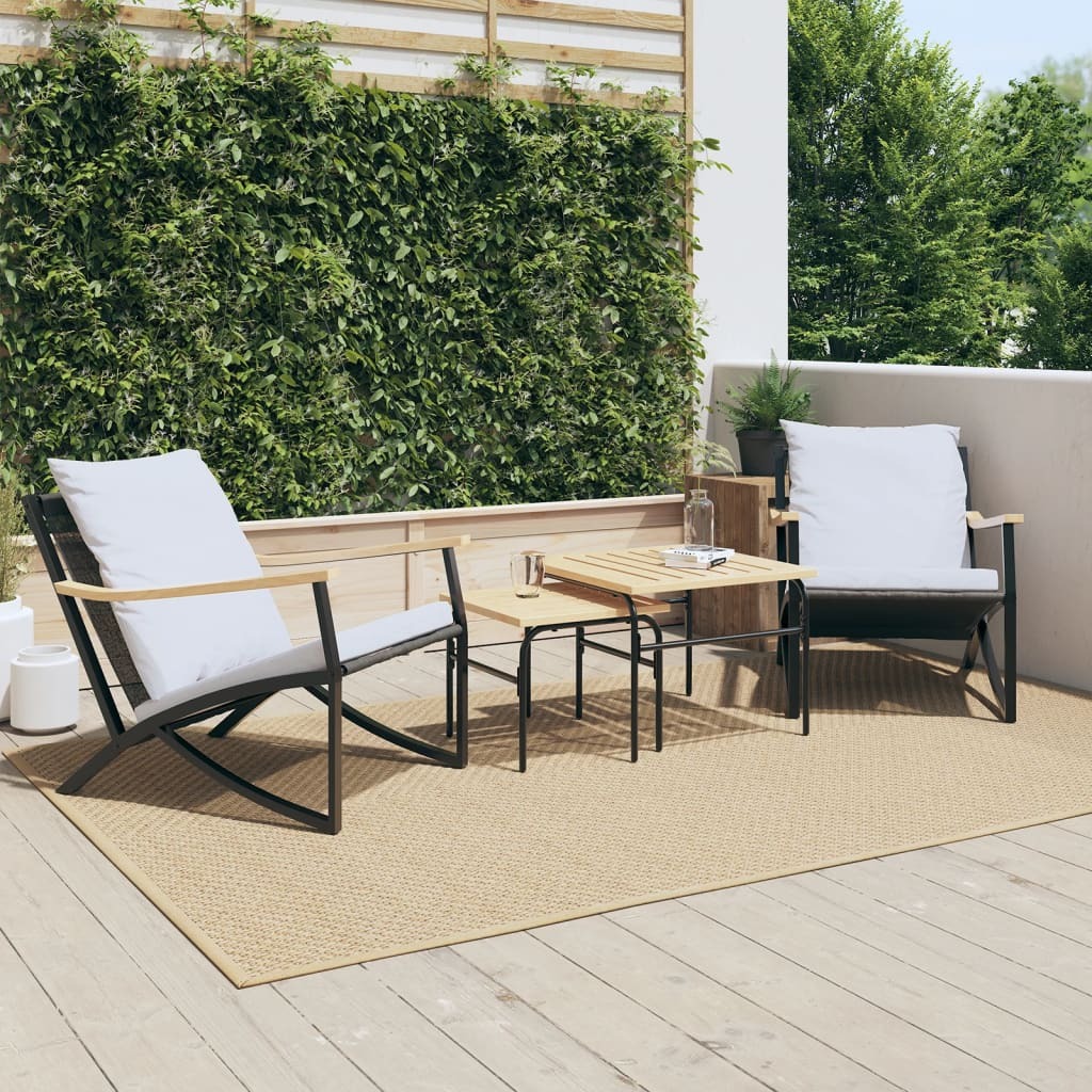 Balcony Furniture Set Black, Light Grey