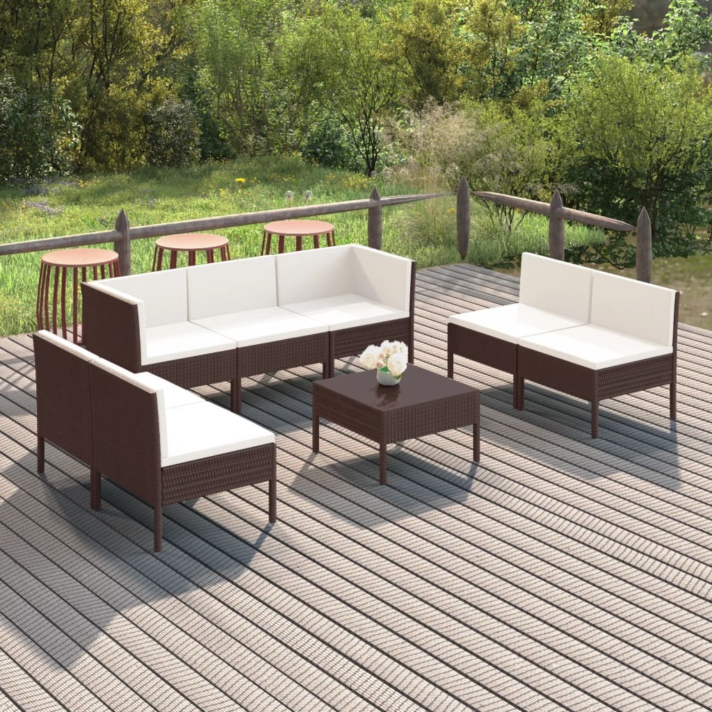 Garden Lounge Set Brown