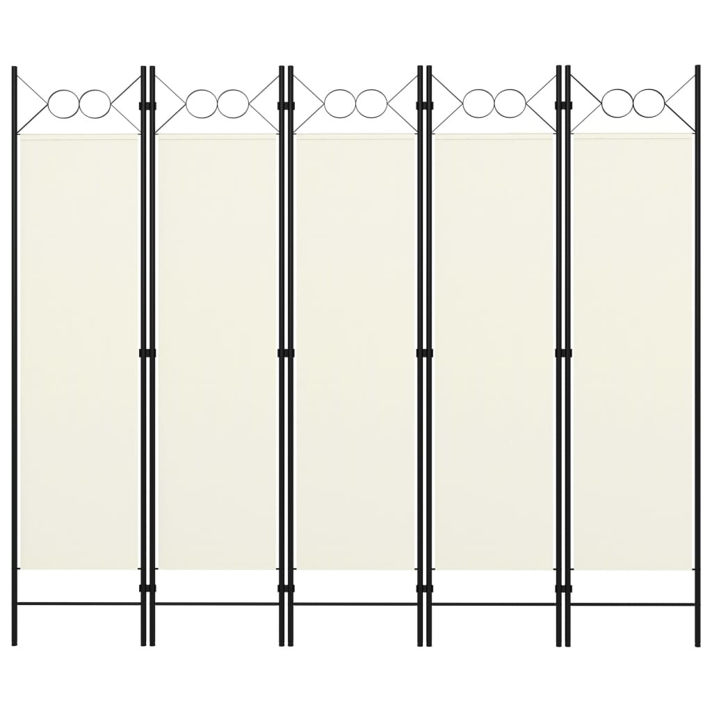 5-Panel Room Divider White 78.7"x70.9"