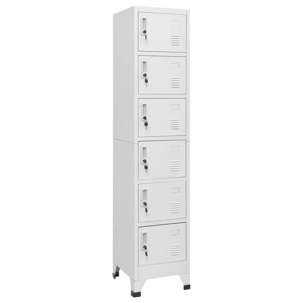 Locker Cabinet Light gray Steel Tall Locker Cabinet Rectangular