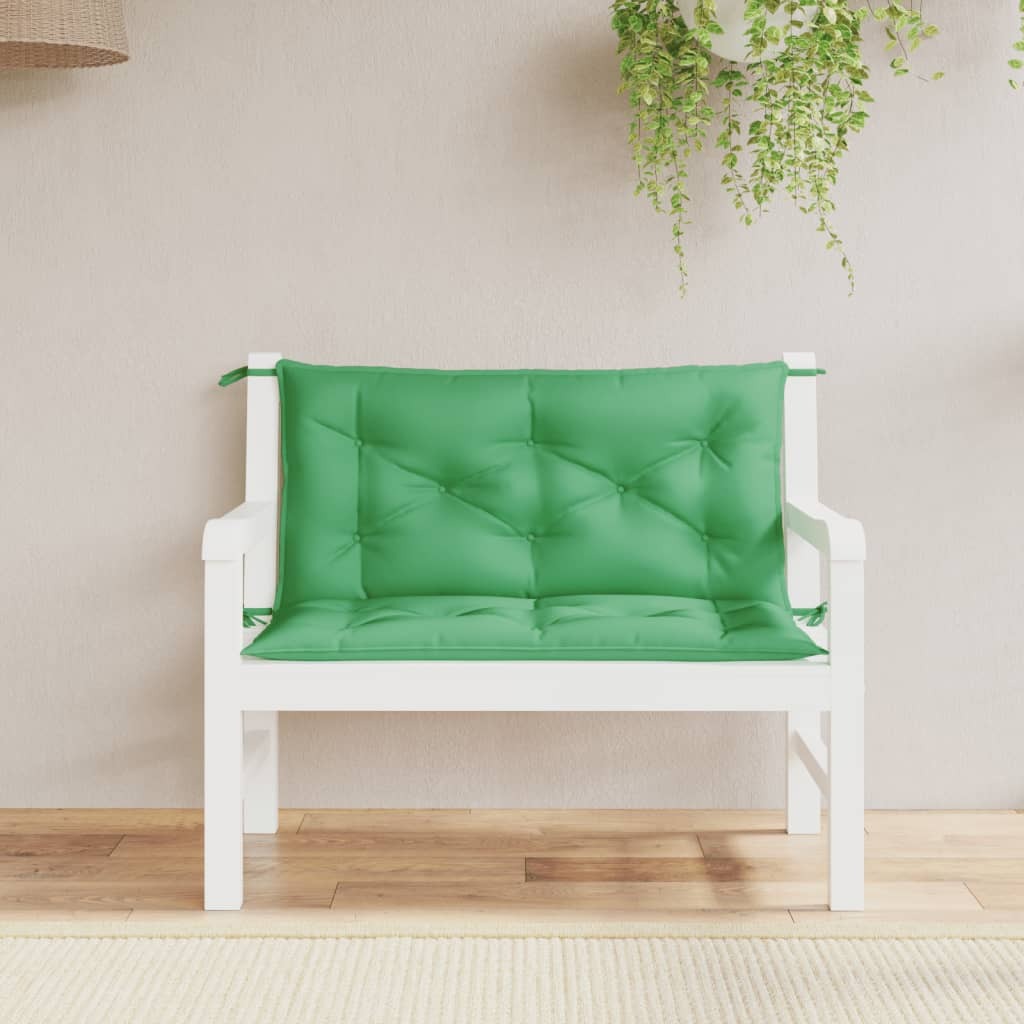 Garden Bench Cushion Set of 2 Green Oxford fabric (100% polyester)