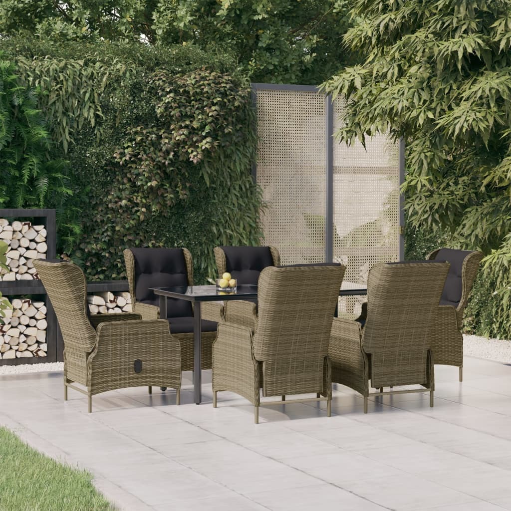 Garden Dining Set Brown and Black