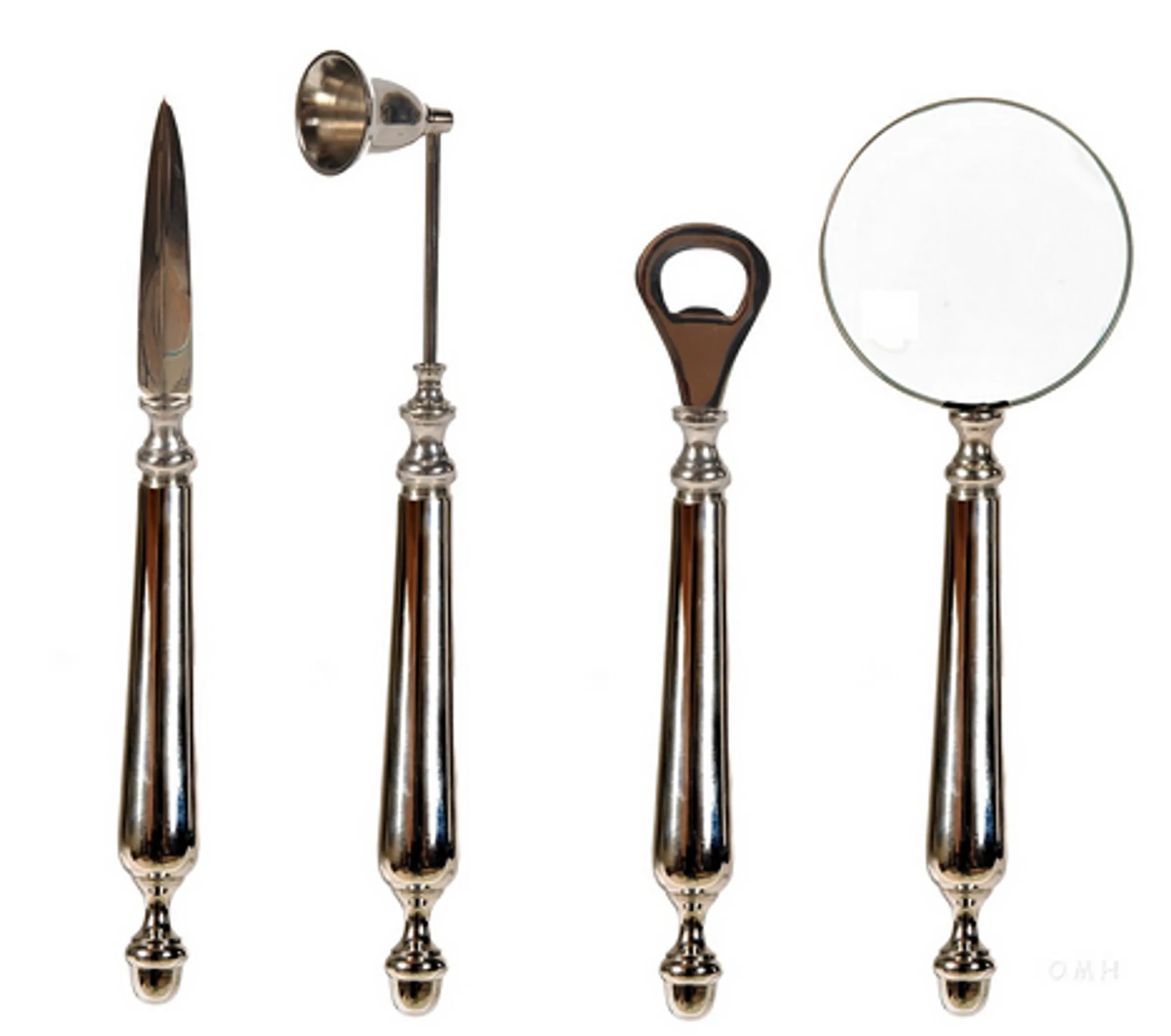Four-in-One Decor  Piece with Magnifie, Letter Opener, Bottle Opener, and Candle Snuffer
