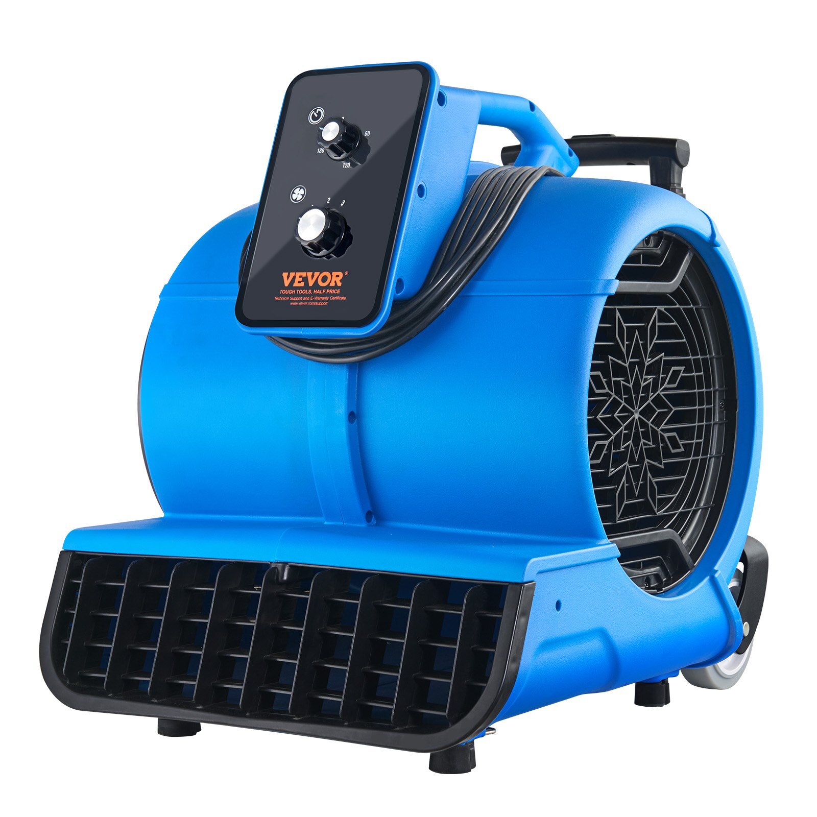 Floor Blower, 1560 RPM 4000 CFM, Air Mover for Drying and Cooling, Portable Carpet Dryer Fan with 3 Blowing Angles, Timer, 3-Speeds Adjustment, for Janitorial, Home, Commercial Use