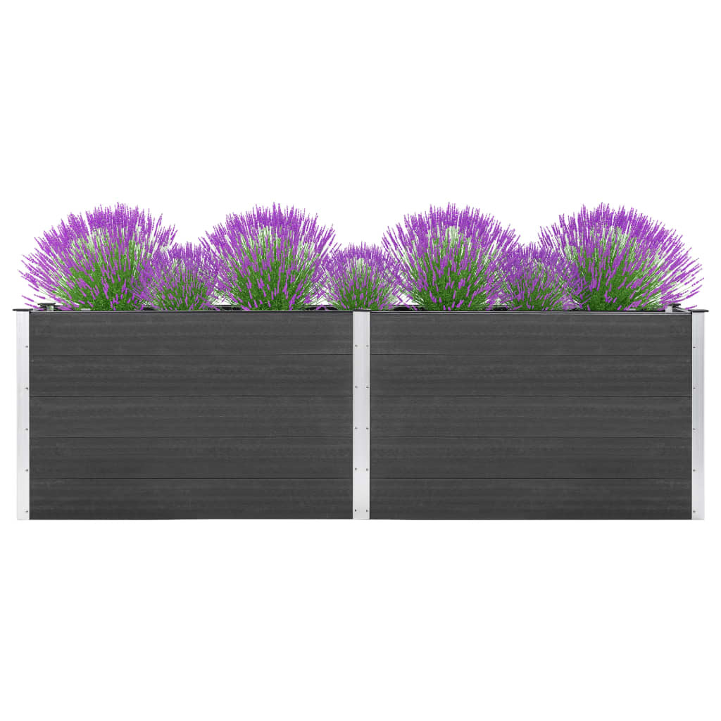 Garden Raised Bed Grey Wood plastic composite (WPC) Large Durable