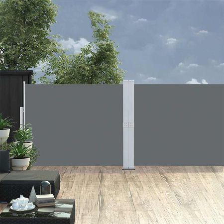 Patio Retractable Side Awning 55.1"x472.4" Anthracite