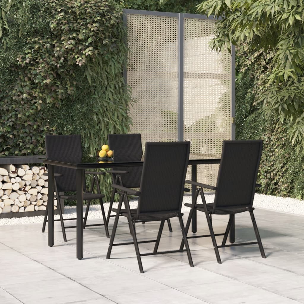 Garden Dining Set Black
