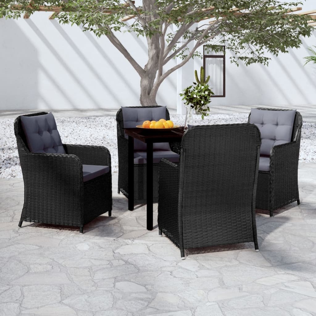 Garden Dining Set Black