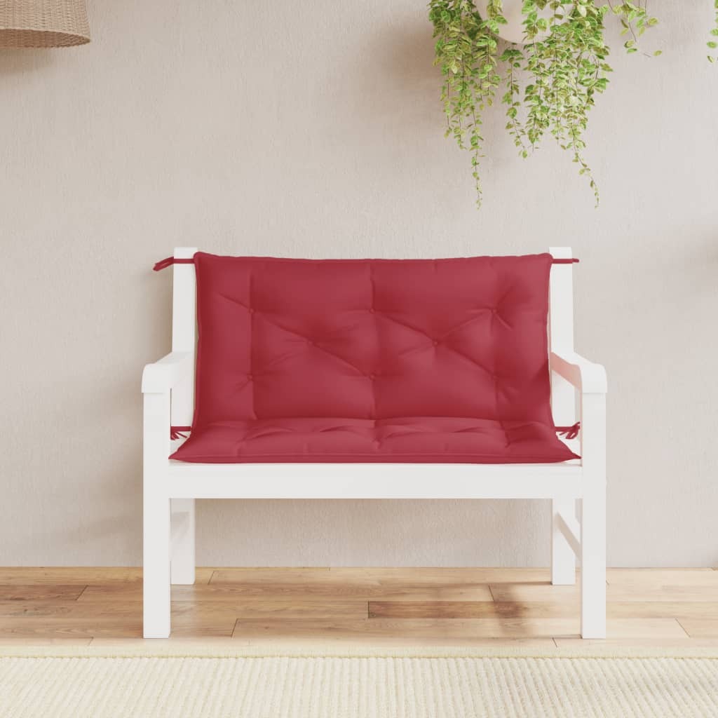 Garden Bench Cushion Set of 2 Wine Red 100% Oxford Fabric Medium