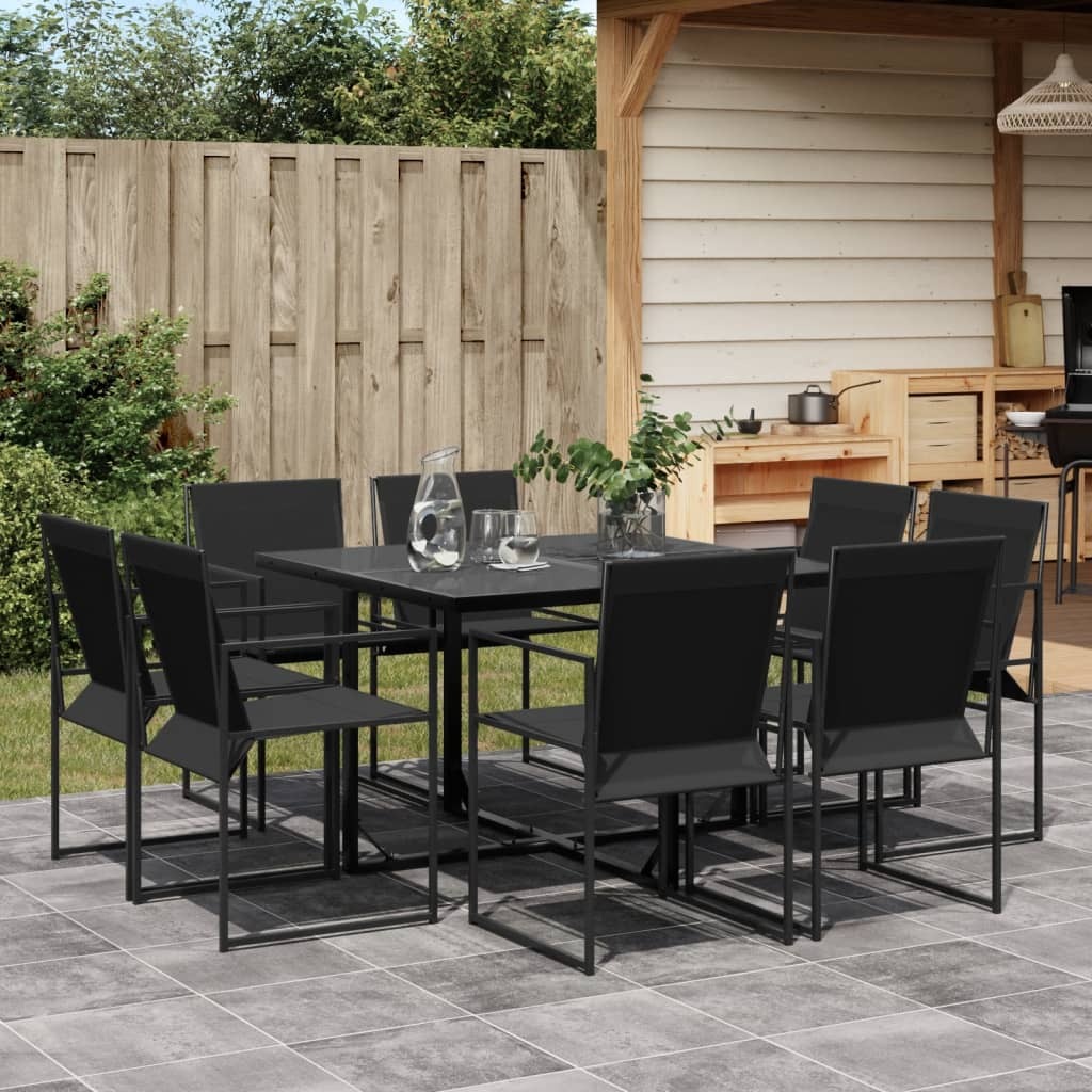 Garden Dining Set Black