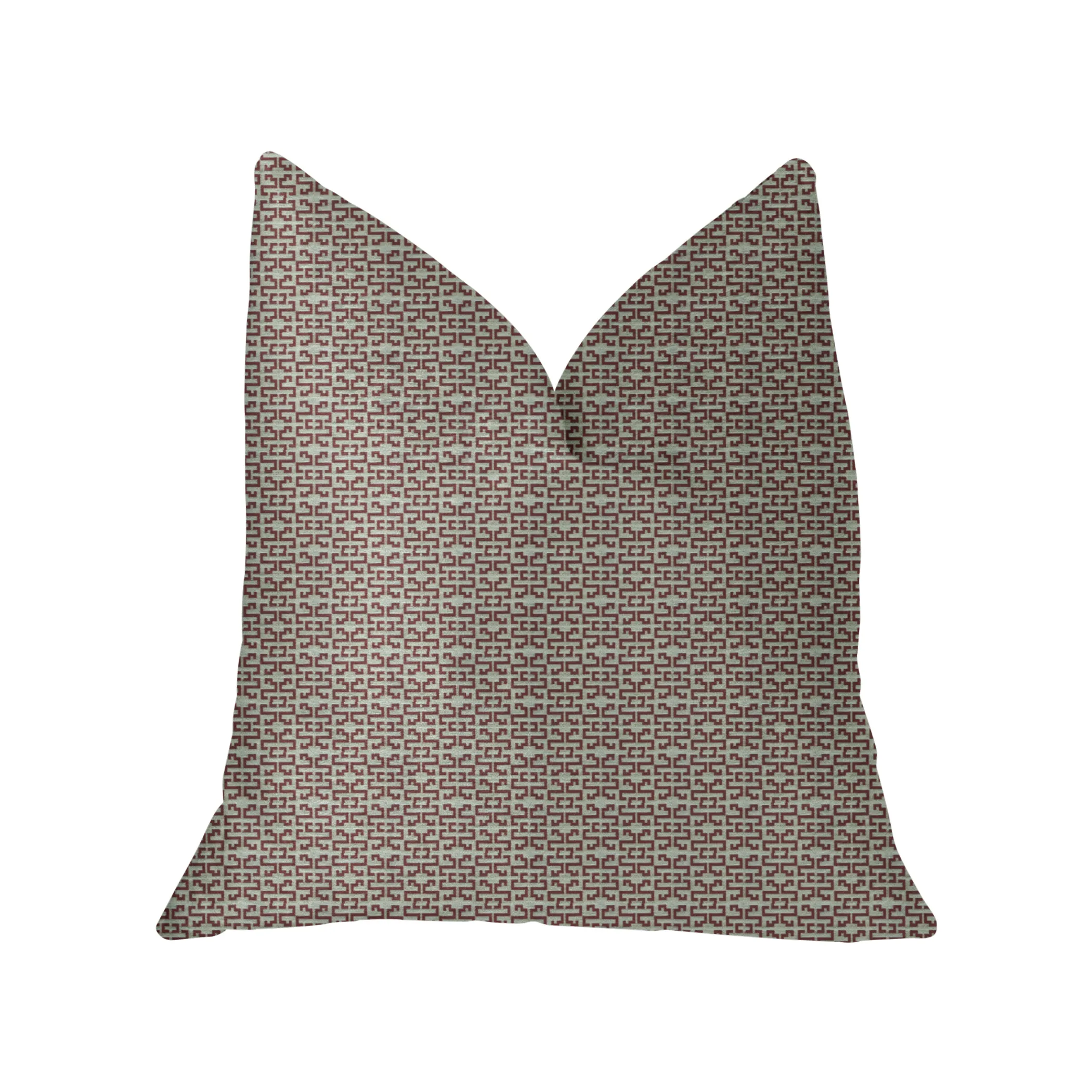 Plutus Viva Red Link Red and Beige Luxury Throw Pillow