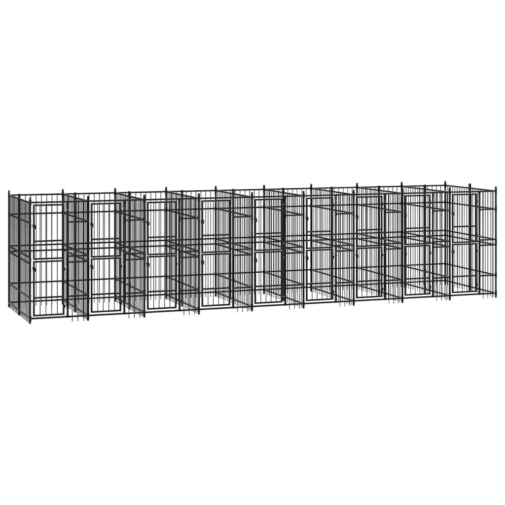 Dog Kennel Black Powder-coated steel Extra Large Durable