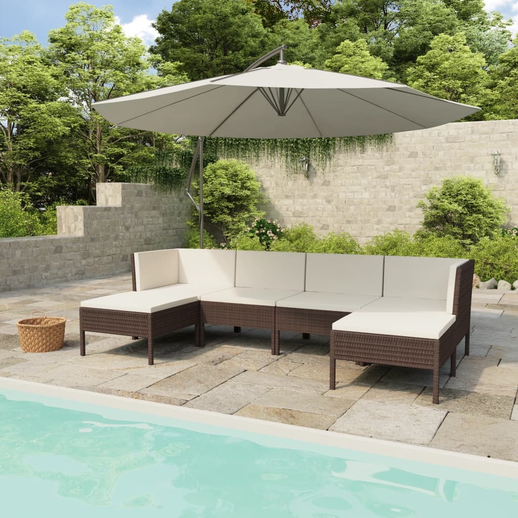 Patio Furniture Set Brown PE rattan Large Modular