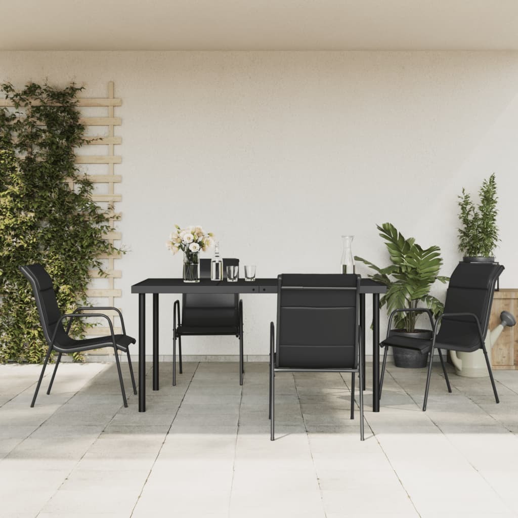 Garden Dining Set Black and Gray