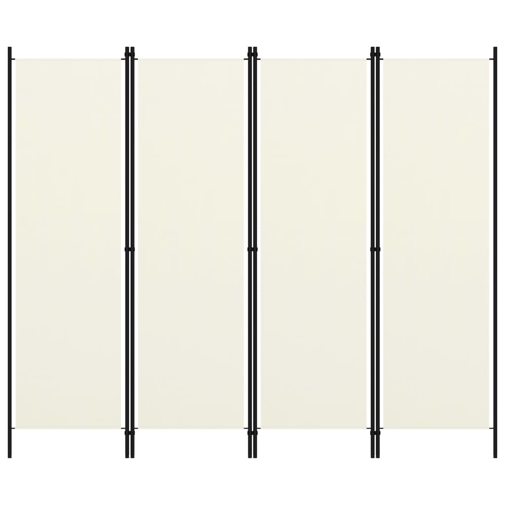 4-Panel Room Divider White 78.7"x70.9"