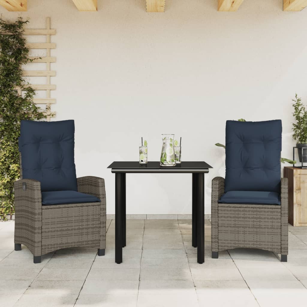 Garden Dining Set Grey, Black, Navy blue