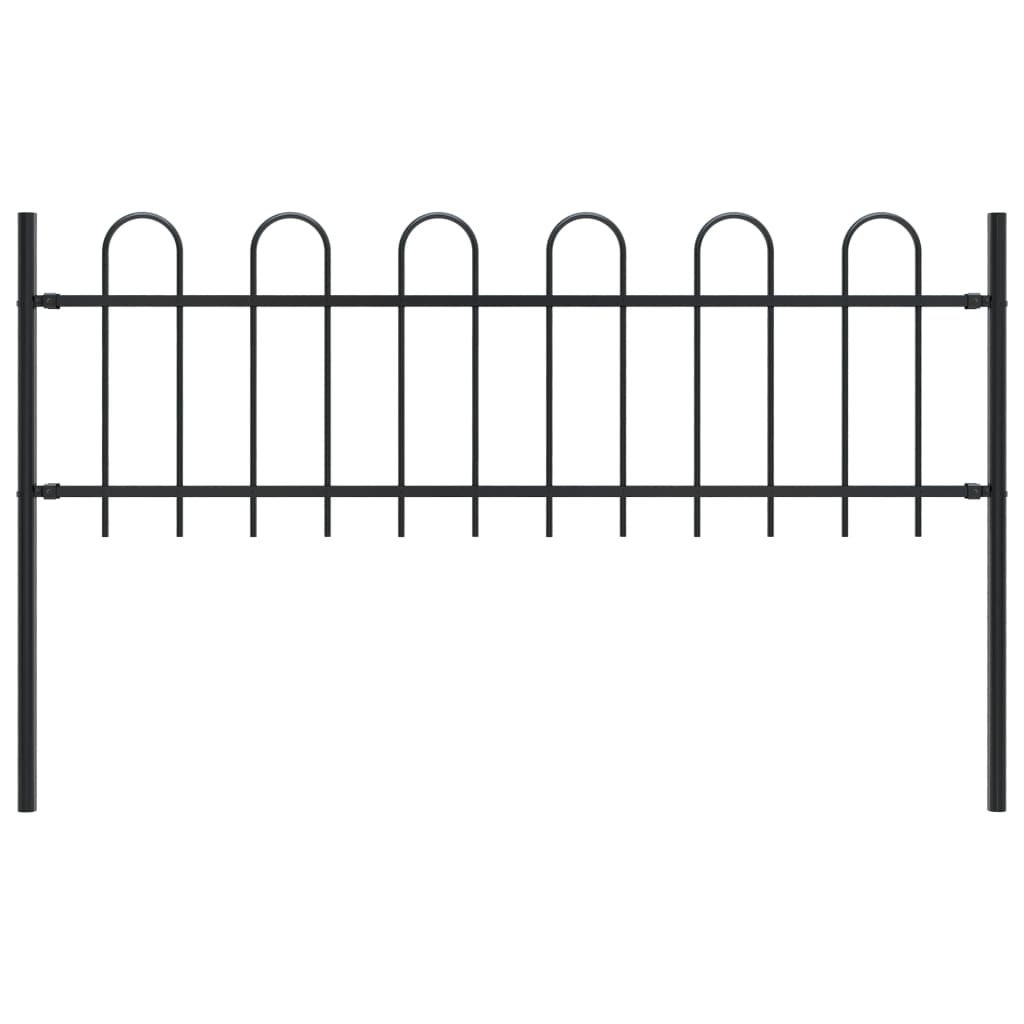 Garden Fence BOXTEL with Hoop Top Steel 71.3x23.6" Black
