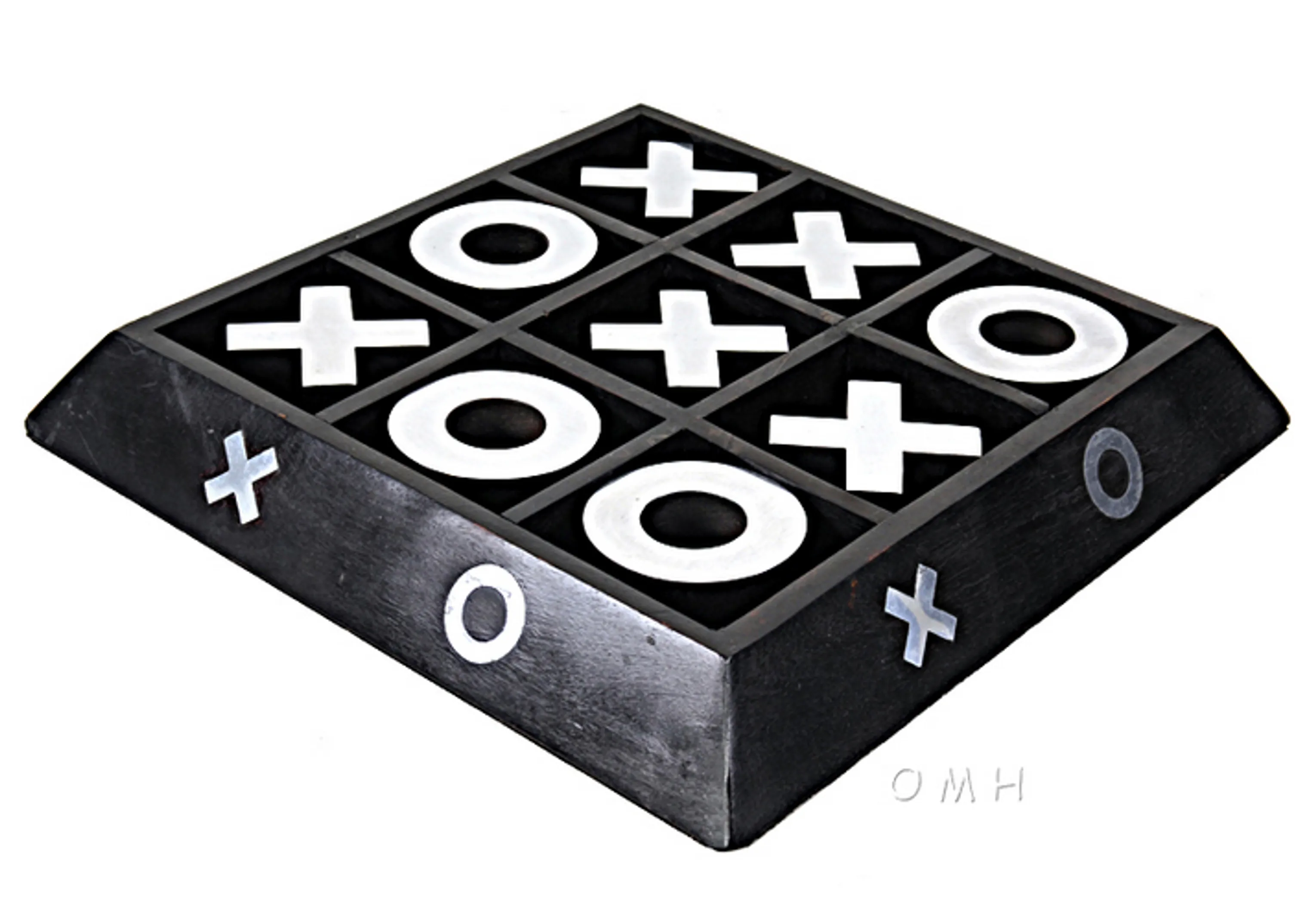 Tic-Tac-Toe Wooden and Aluminum Game Decor  Piece