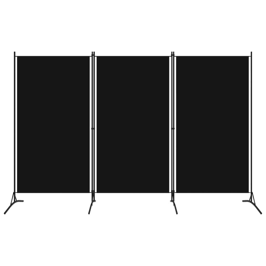 3-Panel Room Divider Black 102.4"x70.9" Fabric