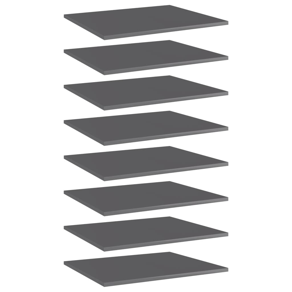Shelf Set of 8 High gloss gray Engineered wood 23.6x19.7x0.6 in