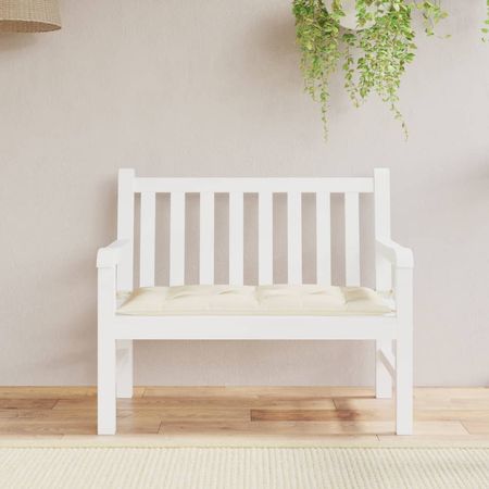 Garden Bench Cushion Cream White Oxford fabric (100% polyester)