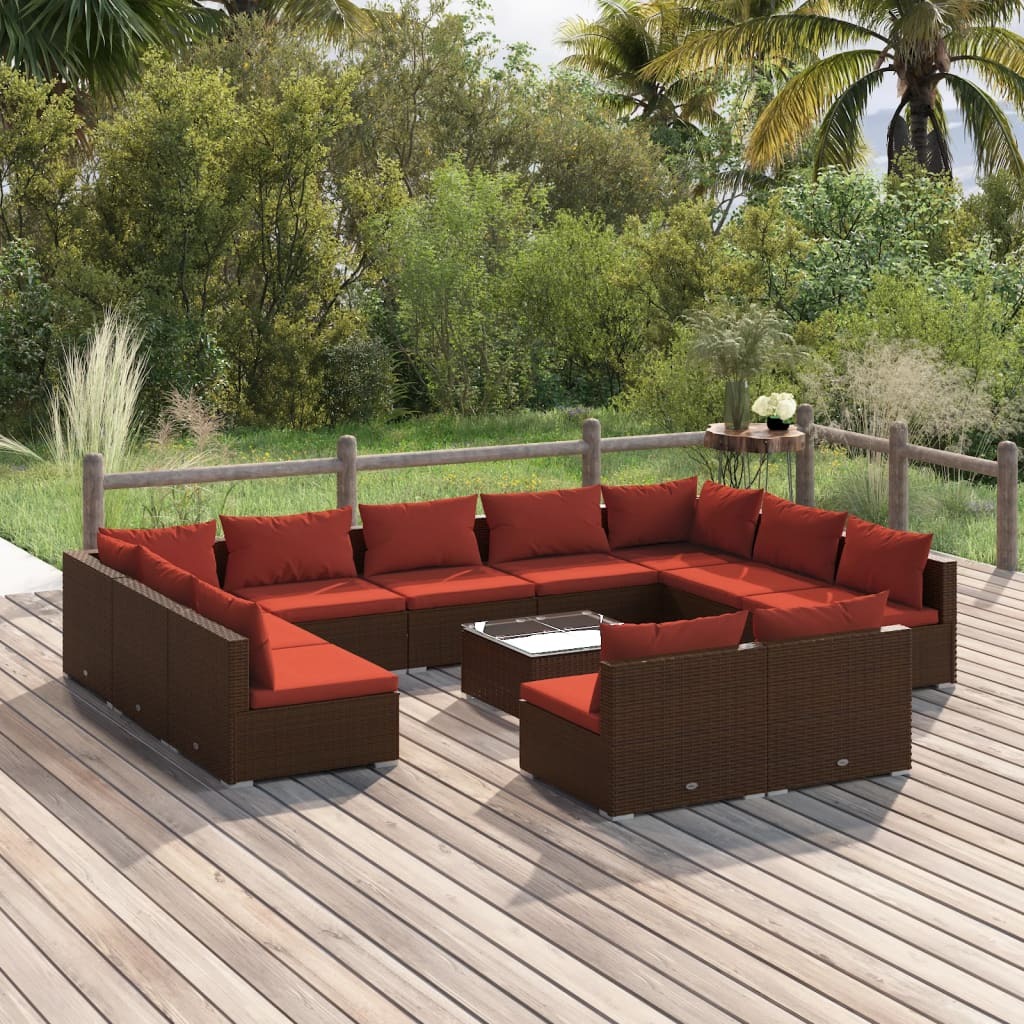 Garden Lounge Set Brown
