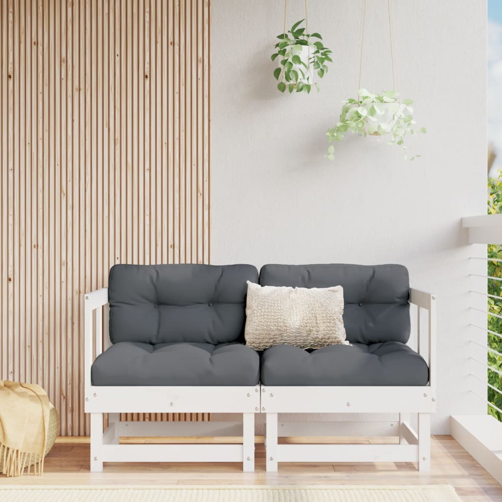 Corner Sofa White and Anthracite