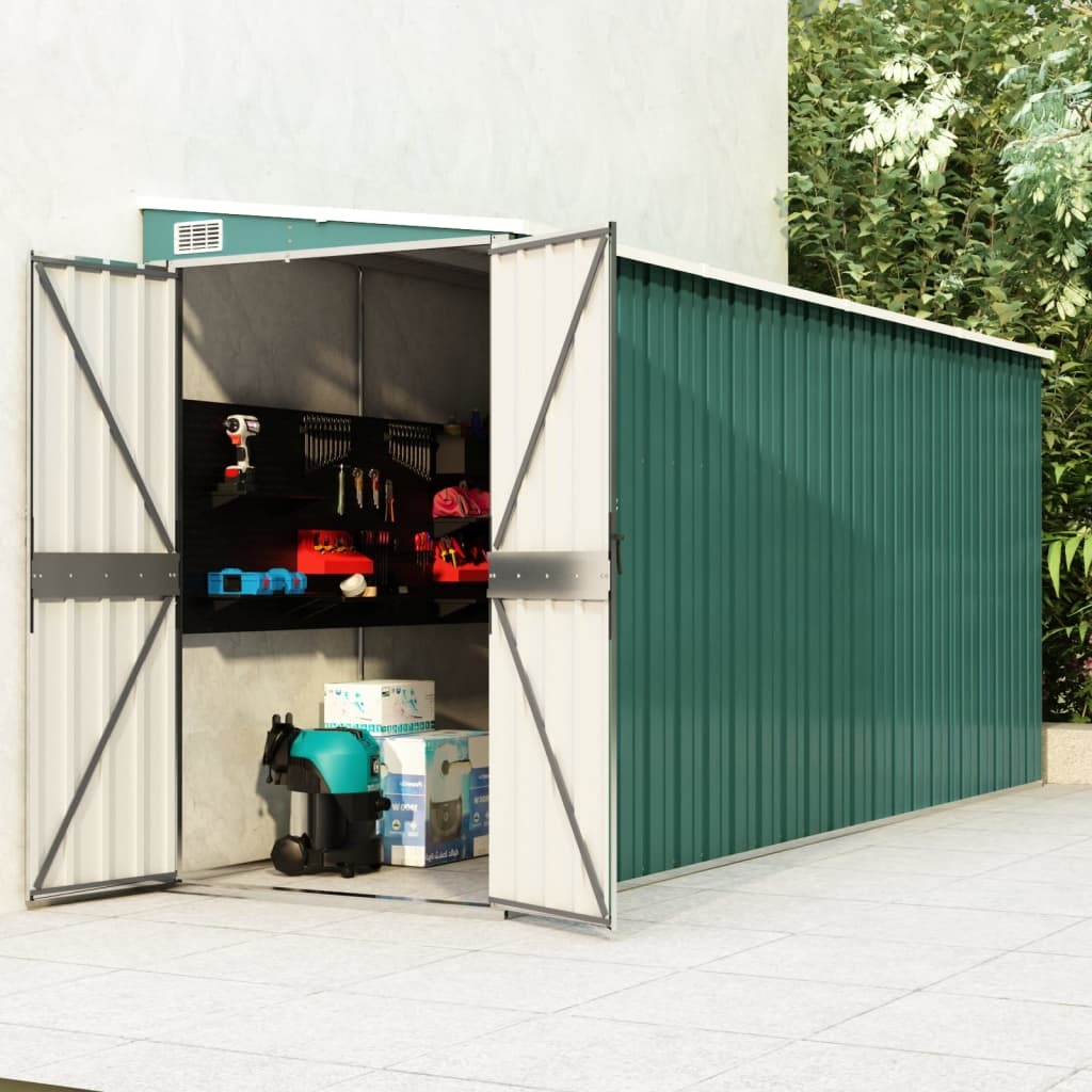 Garden Shed Green Galvanized steel and metal Large Garden Shed