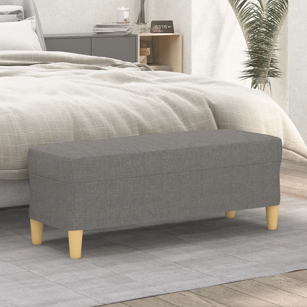 Bench Dark Grey Polyester Large Durable Rectangular