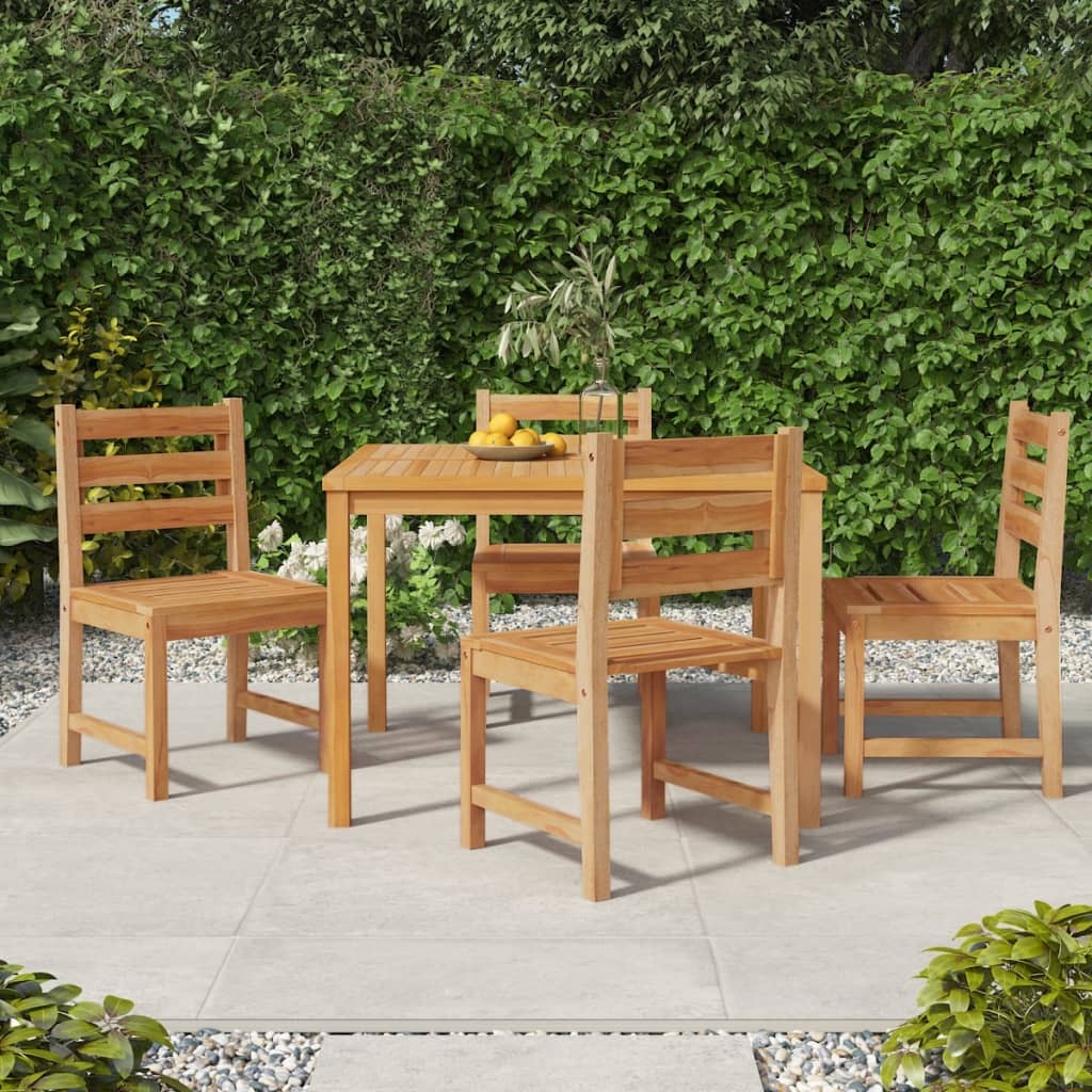 Garden Chair Set of 4 Warm brown Solid teak wood Standard