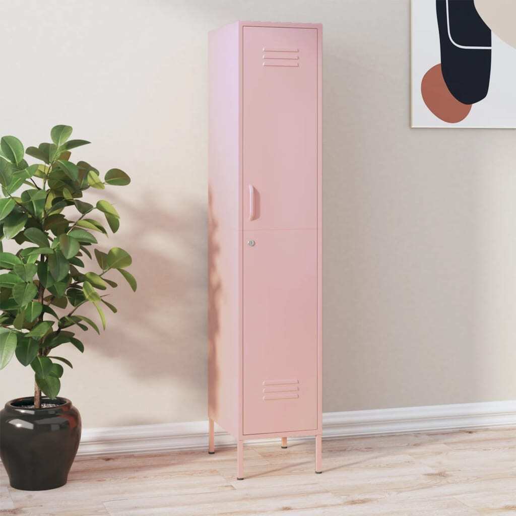 Locker Cabinet Pink Steel Medium Locker Cabinet Rectangular