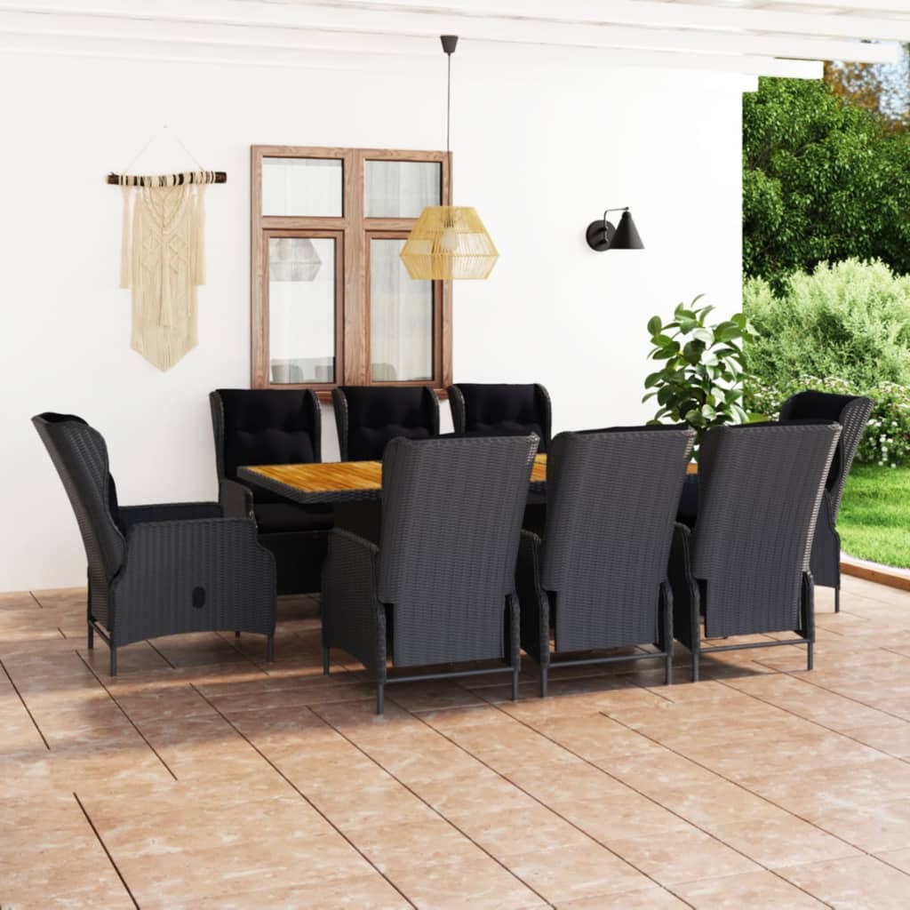 Outdoor Dining Set Dark grey and black