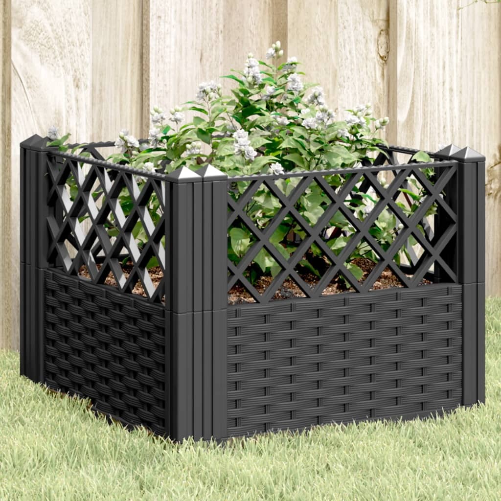 Garden Planter Black Polypropylene 17.1 in Modular