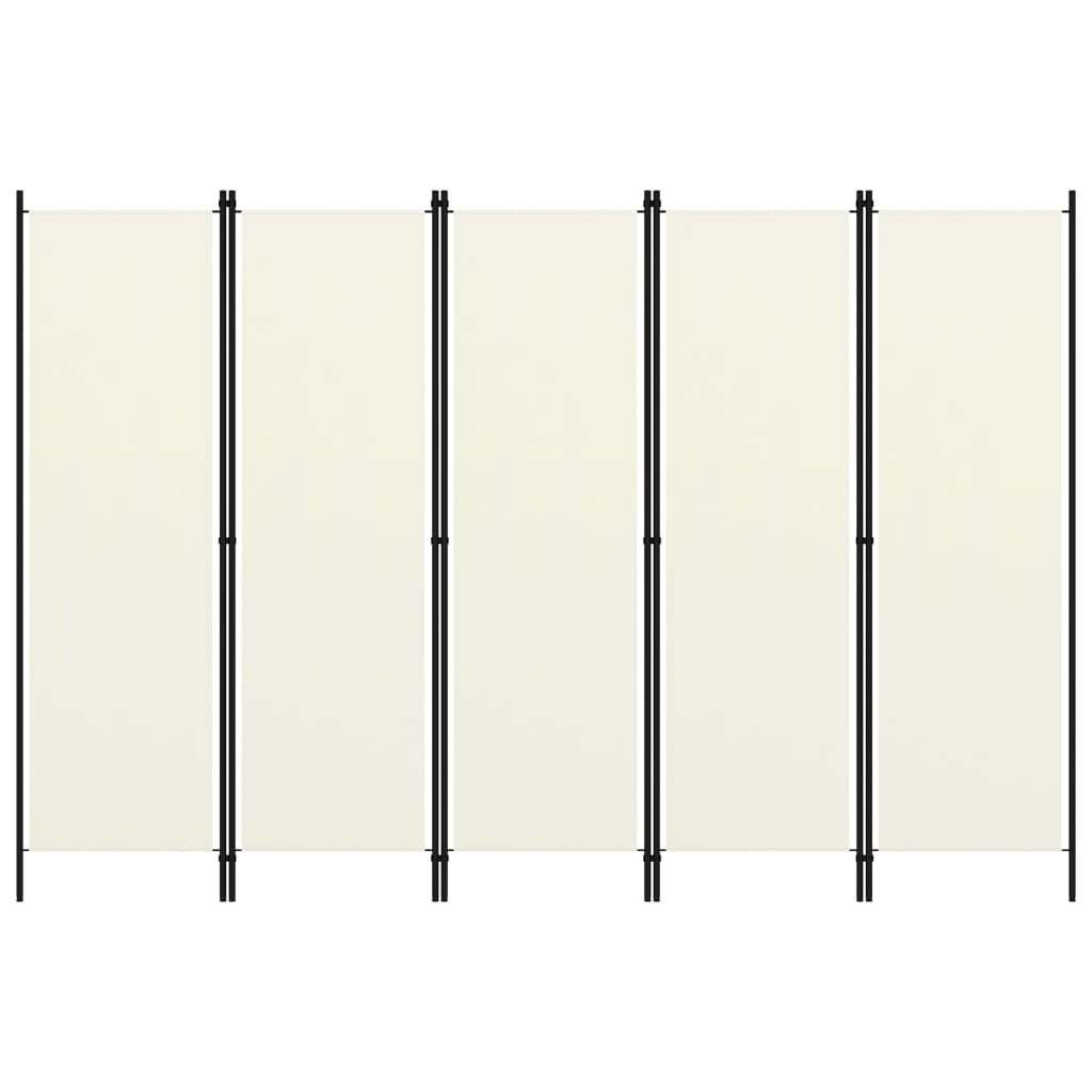 5-Panel Room Divider White 98.4"x70.9"