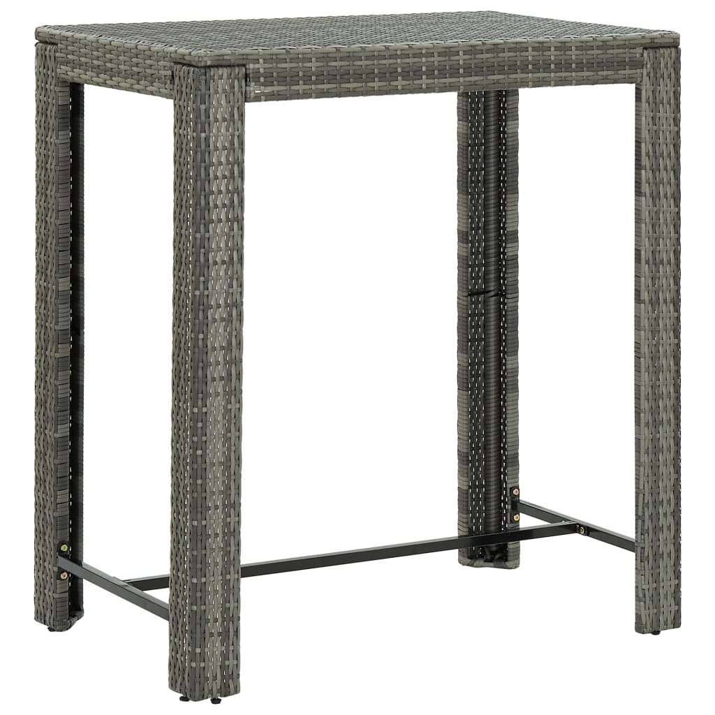 Bar Table Grey PE rattan, powder-coated steel 39.4 x 23.8 x 43.5 in