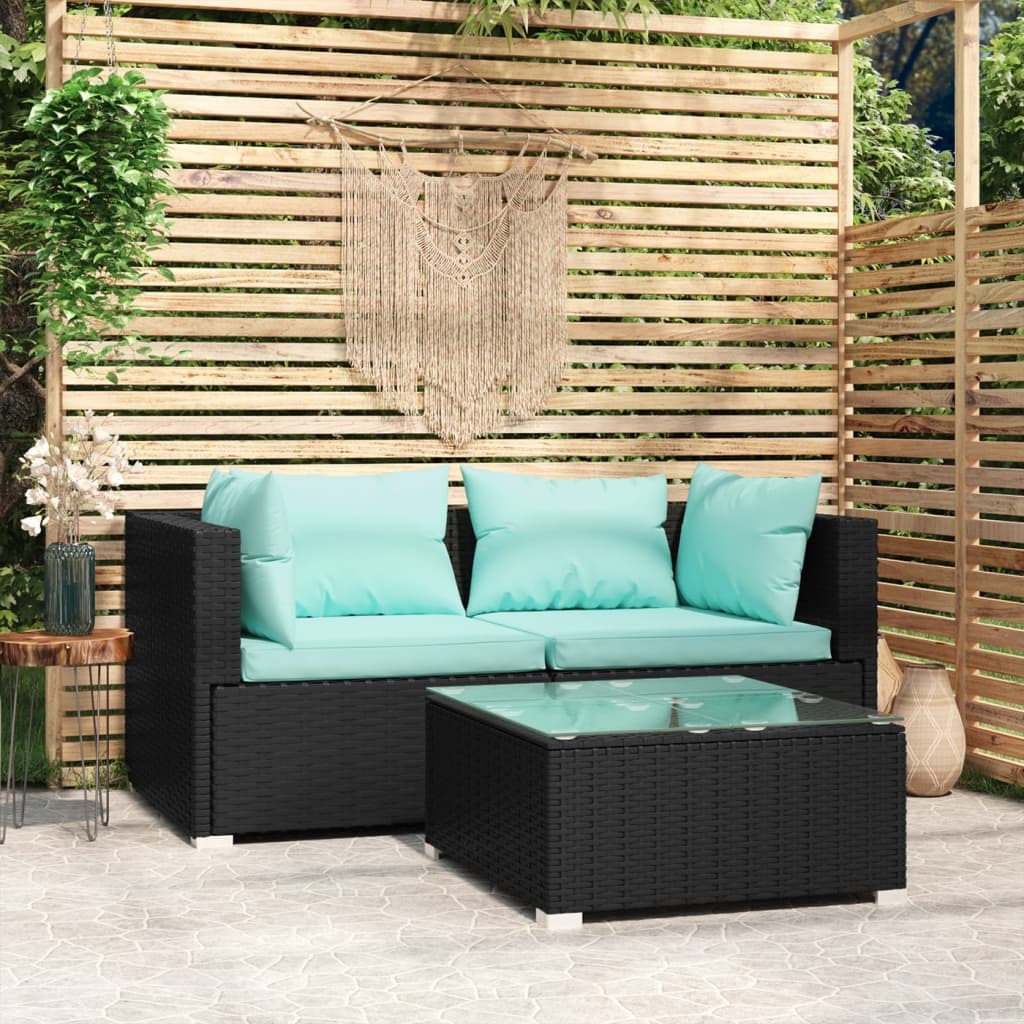 Garden Lounge Set Black
