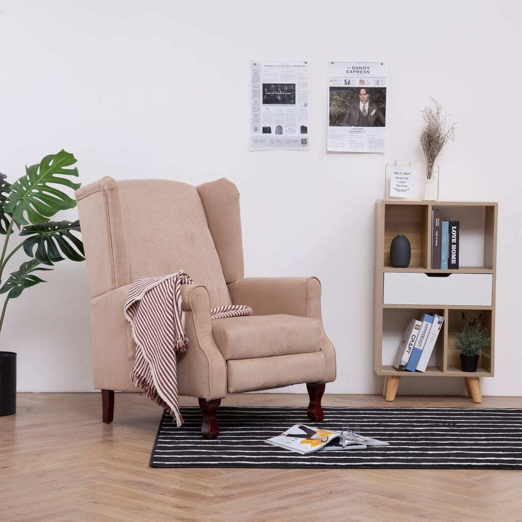 Armchairs Cream Polyester fabric, Wooden frame Standard Armchair