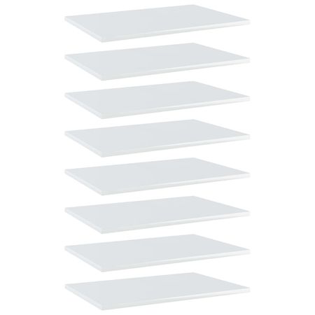 Shelf Set of 8 High gloss white Engineered Wood