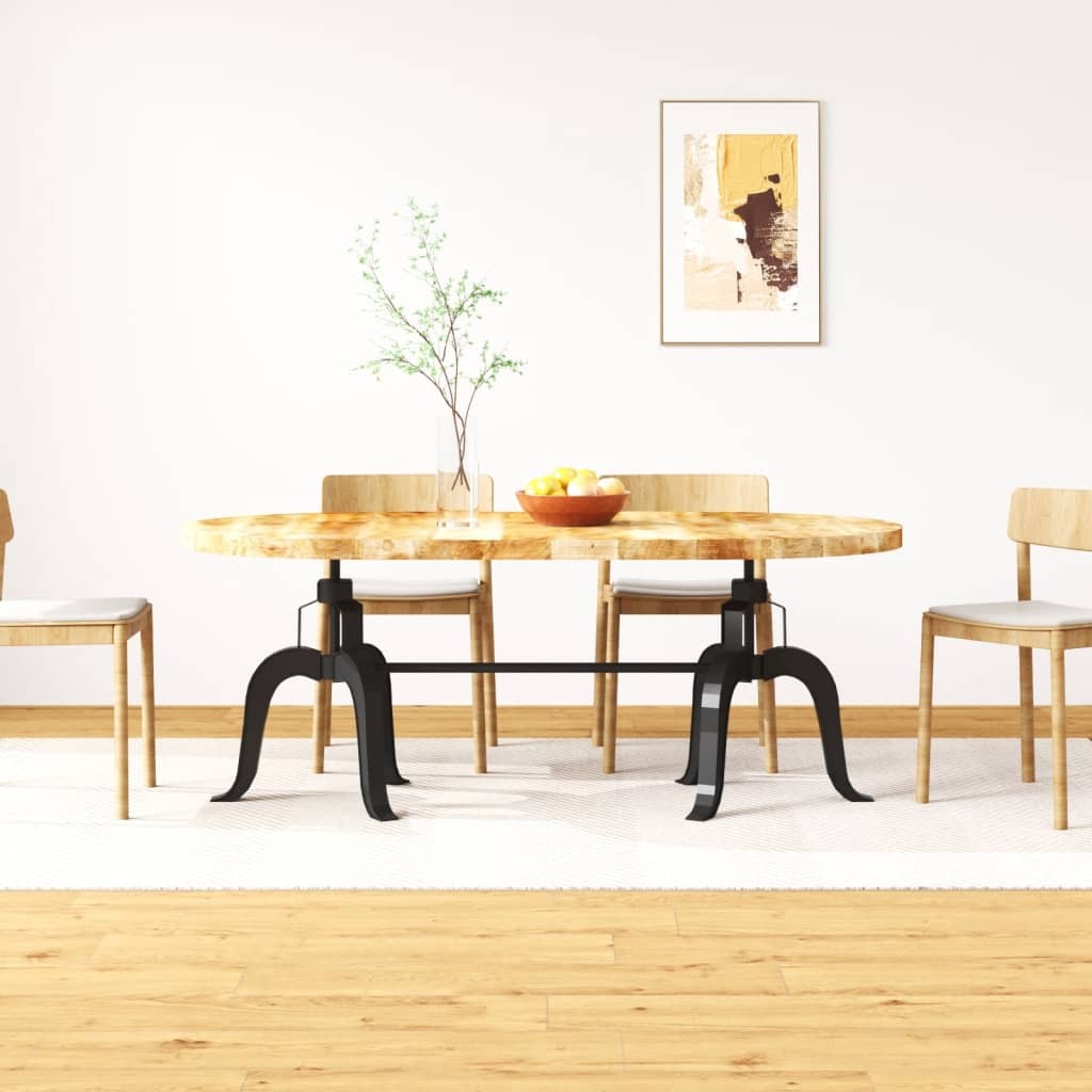 Dining Table Natural Mango Wood Solid Mango Wood, Steel