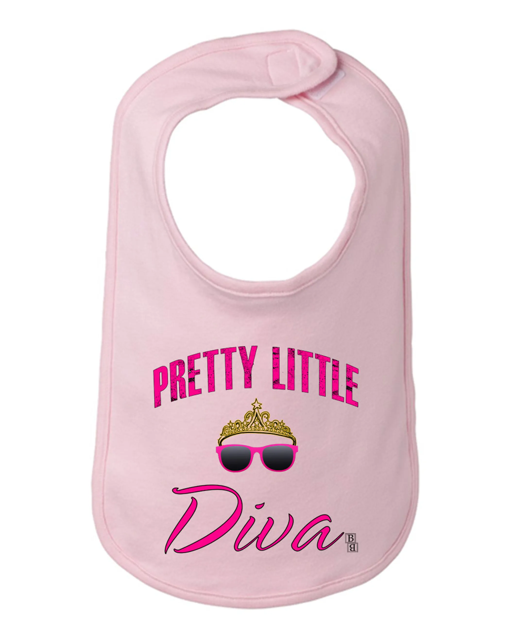 Pretty Little Diva Princess Baby and Toddler Girls Bib  One Size 