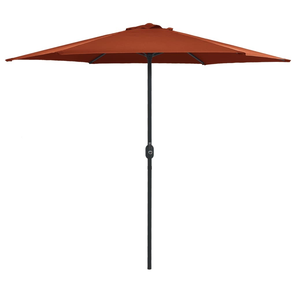 Garden Parasol Terracotta Polyester, Aluminum Large Collapsible