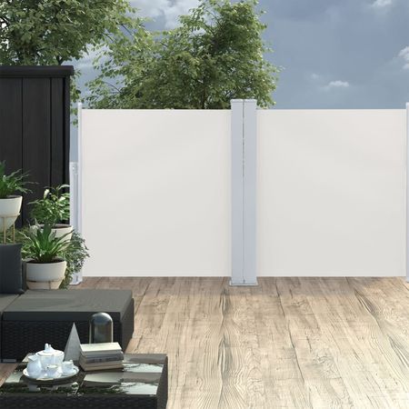 Side Awning Cream Polyester with PU coating 47.2 x 236.2 in