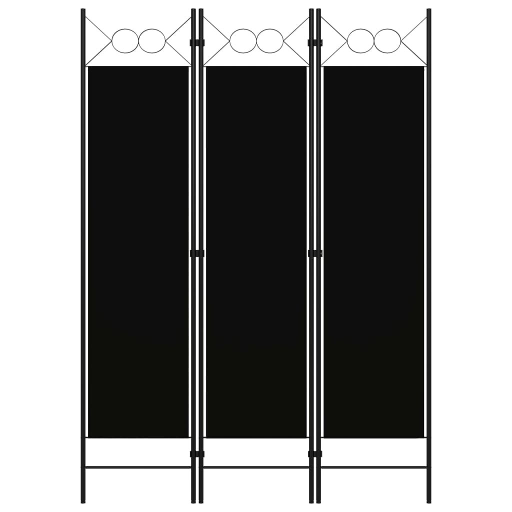 3-Panel Room Divider Black 47.2"x70.9"